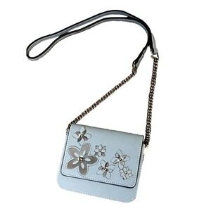 OKPTA Leather Silver Flower Accents‎ Shoulder Strap Purse Modern Boho Feminine